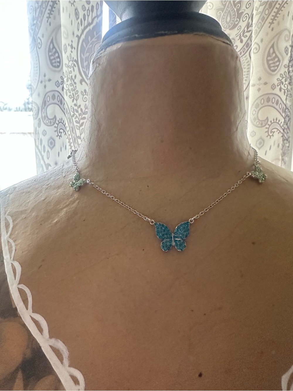 Butterfly Dsigns Blue and Green Butterfly Necklace